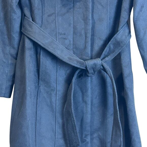 Cole Haan Chic Slick Wool Wrap Coat Convertible Collar Black Women's 6 NWT - Picture 6 of 10